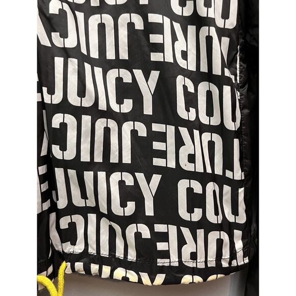 Juicy Couture Windbreaker‎ Jacket Womans Small Black Spellout Full Zip Outdoor - Picture 5 of 8